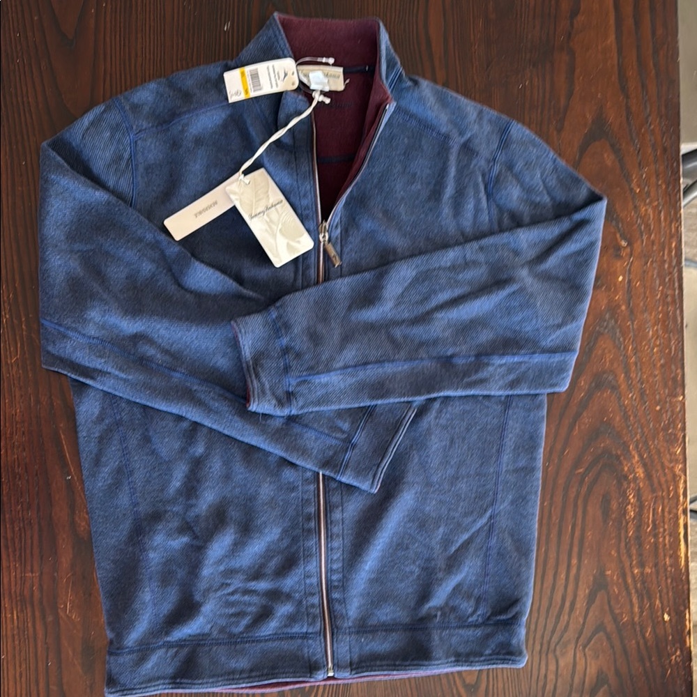 Tommy Bahama Blue Zip Up Sweater